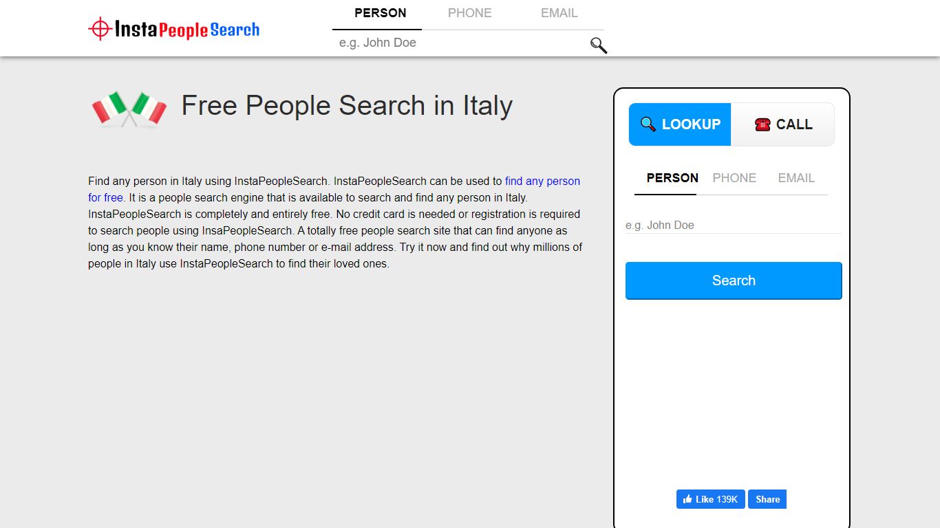 Free People Search for Italy | Italy People Finder ...