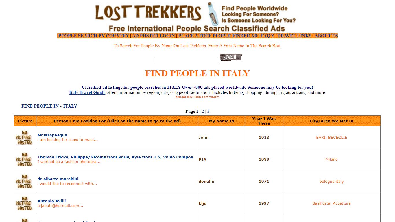 ITALY People Search - Find a Person Worldwide people ...