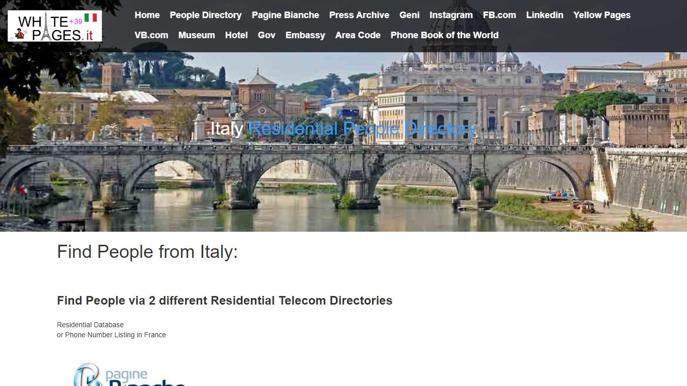Residential Directory Italy by Whitepages.it